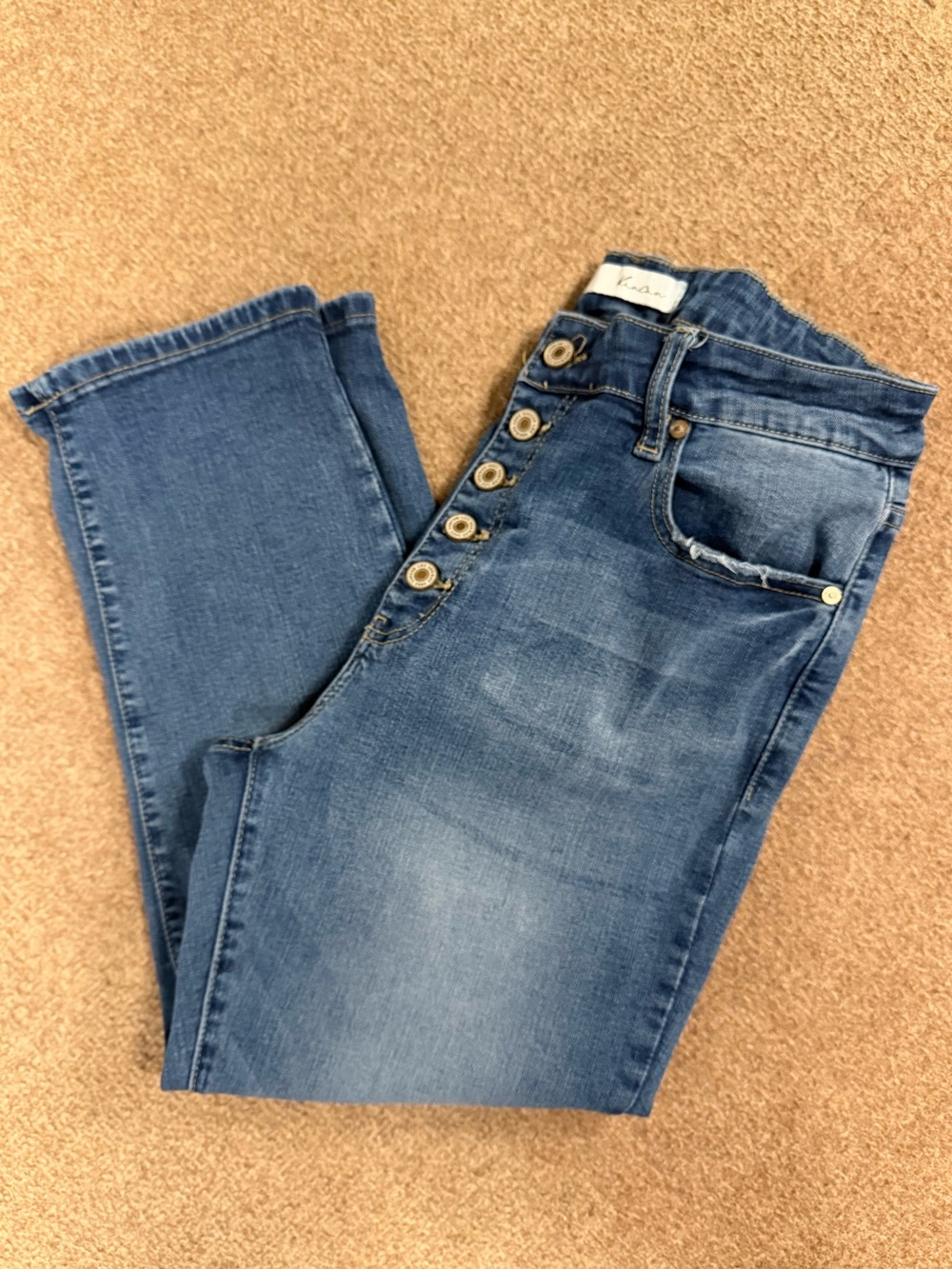 Kancan Button Fly Cropped Jeans